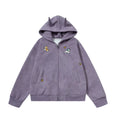 Purple Oversized Zip-Up Hoodie