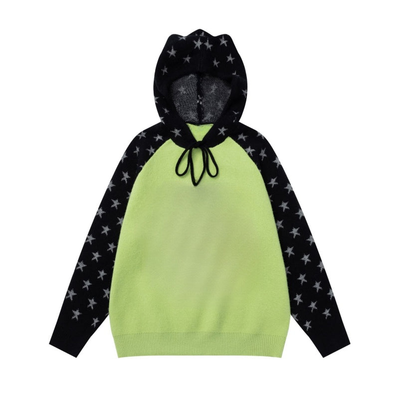 Cozy Vintage Raglan Hoodie with Contrast Panels