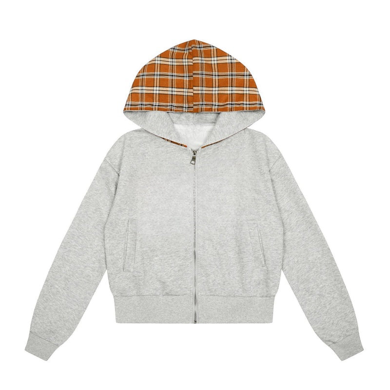 Checkered Khaki Hoodie