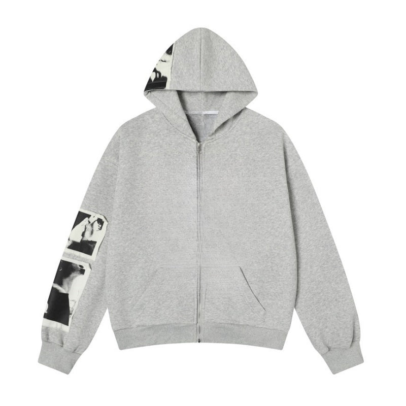 Creative Hoodie with Trendy Photo Patch Design