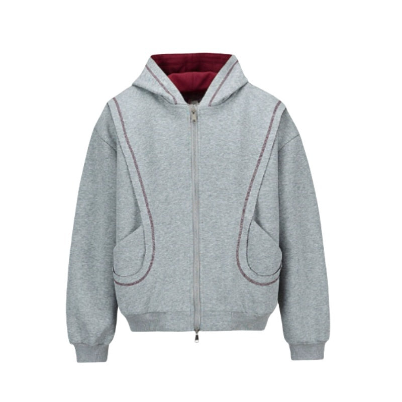 Deconstructed Topstitch Hoodie – Reimagined Edition